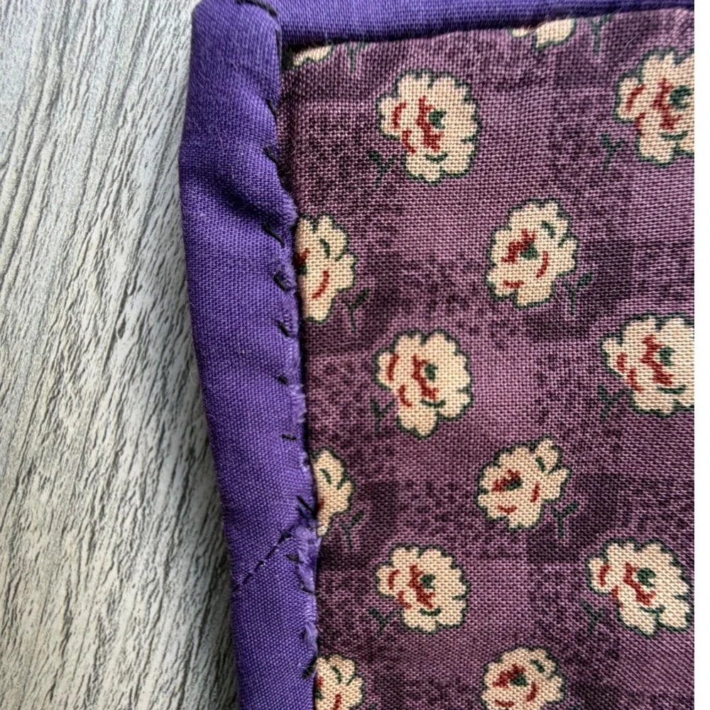 Vintage Handmade Quilted Table Runner Wall Hanging Folk Art Patchwork Grannycore